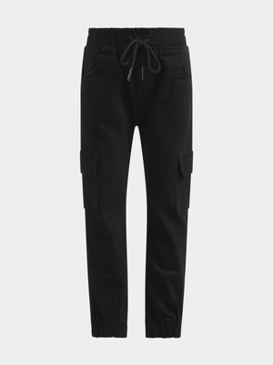 Jet Younger Boys Black Cargo Pants