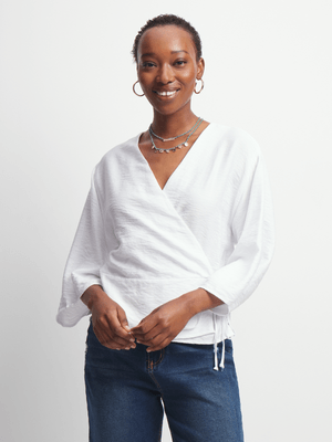 Jet Women's White Wrap Top