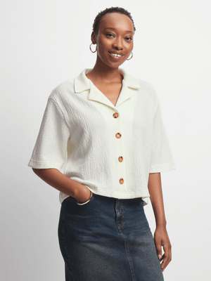 Jet Women's Cream Crinkle Shirt