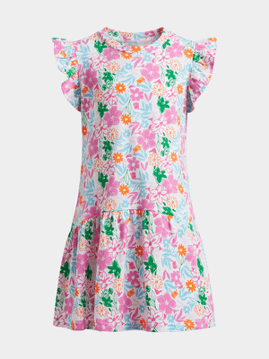 Jet Younger Girls Multicolour Floral Dress