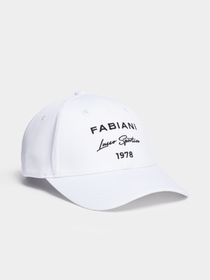Fabiani Men's White Logo Peak Cap