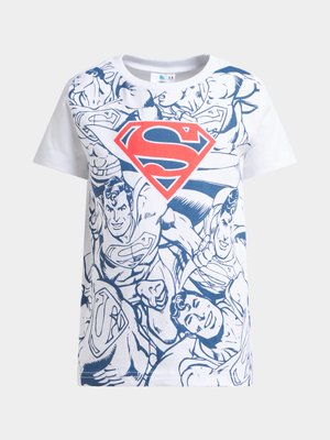 Jet Younger Boys White Superman T-Shirt