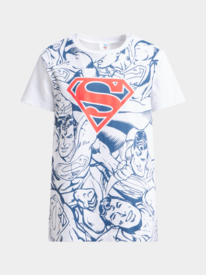 Jet Older Boys White Superman T-Shirt