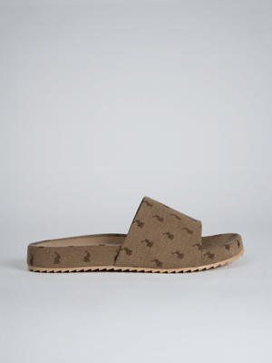 Women's Polo Natural Jacquard Pony Pool Slides