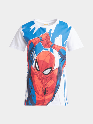 Jet Older Boys White Spiderman T-Shirt