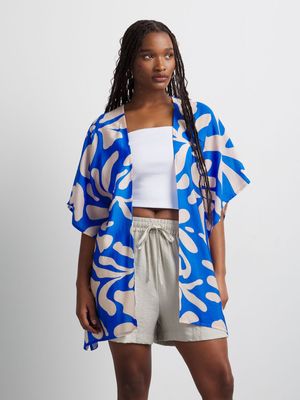 Women's Canvas Printed Short Shacket