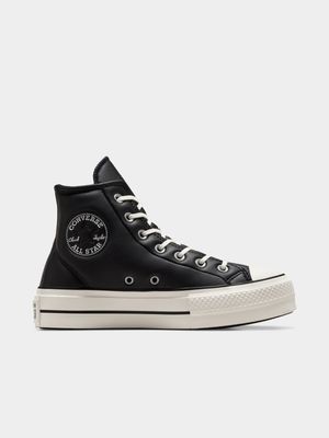 Converse Women's CTAS Lift Platform Puffed Up High Black Sneaker