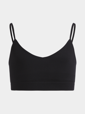 Girls TS Seamless Black Crop