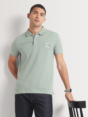 Men's Calvin Klein Grey Monologo Polo