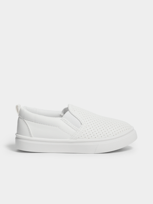 Jet Younger Boys White Slip On Sneakers