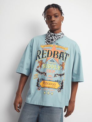 Redbat Men's Mint Blue Relaxed T-Shirt