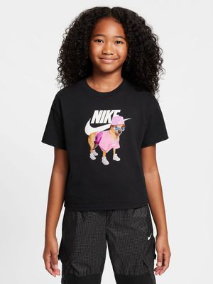 Nike Girls Youth Sportswear Black T-Shirt