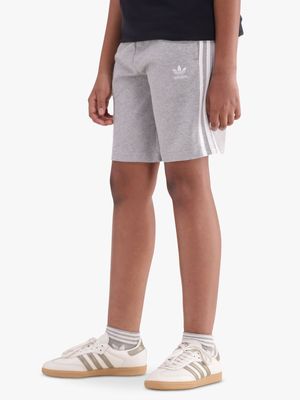 adidas Originals Unisex Youth 3 Stripes Grey Shorts