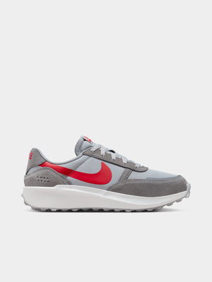 Mens Nike Waffle Nav Wolf Grey/White/Red Sneakers