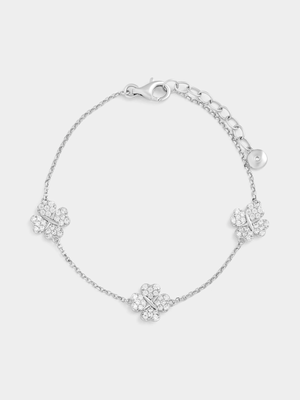 Cheté Sterling Silver Cubic Zirconia Pavé Clover Bracelet