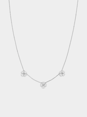 Cheté Sterling Silver Cubic Zirconia Pavé Clover Necklace