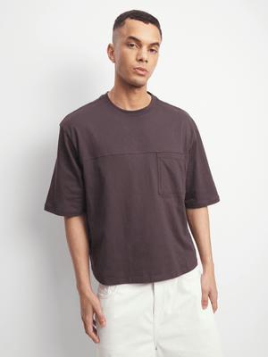 Men's Brown Pocket Top