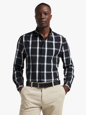 Men's Black & White Checked Shirt