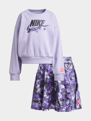 Nike Girls Kids Fresh Cut Purple Skort Set