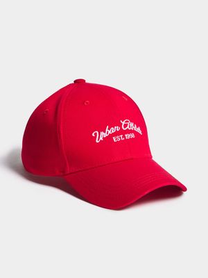 Women's Red Urban Athlete Peak Cap