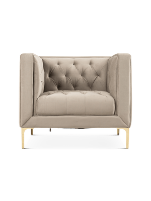 Carin 1 Seater LuxGuard Velvet Stone