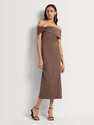 Bardot Draped Column Dress