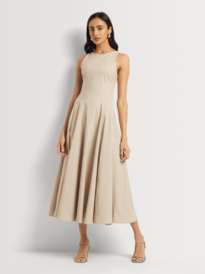 Fit & Flare Panelled Midi Dress