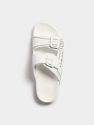 Fabiani Men's White 2 Strap Slides