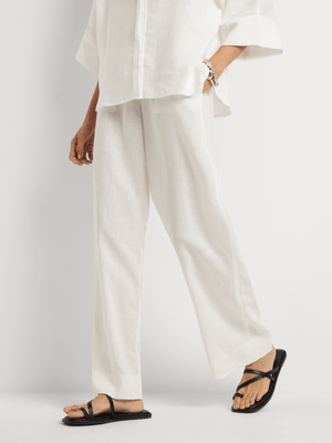 Linen Blend Wide Leg Pants