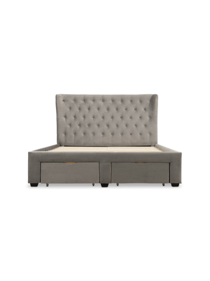 Harmony Bed LuxGuard Velvet Silver Q XL