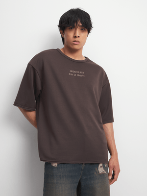 Men's Brown Angle Heavy Baggy Top