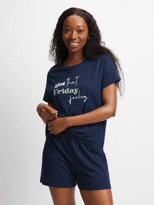 Jet Women's Navy Pyjama Set