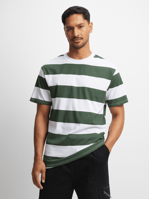 Jet Men's Sage/White Wide Stripe T-Shirt