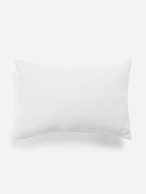 Jet Home Linen White Chenille Chevron Scatter Cushion