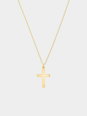 Yellow Gold & Sterling Silver Cross Pendant