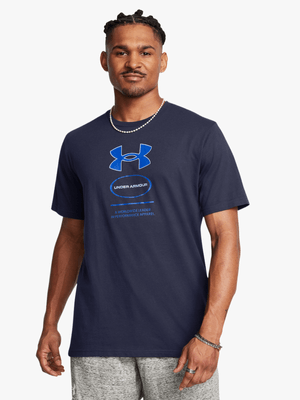 Mens Under Armour Branded Gel Navy Tee