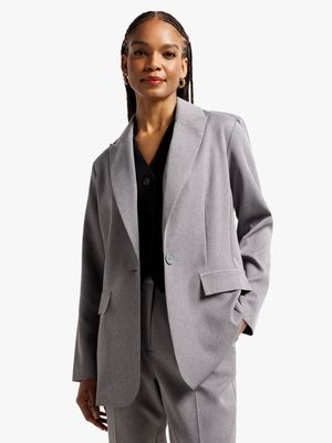 Women's Grey Melange Blazer