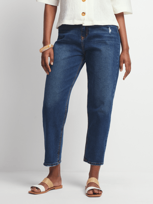 Jet Women's Dark Acid Wash Mom Jeans