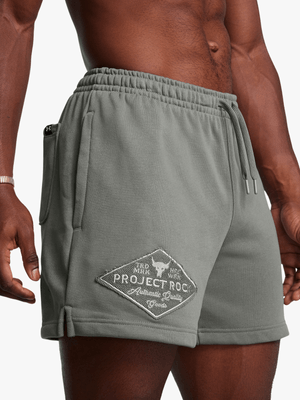 Mens Under Armour Project Rock Heavyweight Tools Green Shorts