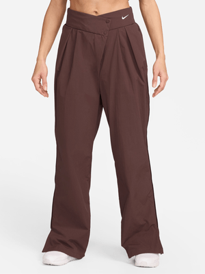 Nike Women's Nsw Repel Asymmetrical-Waist Brown Trousers