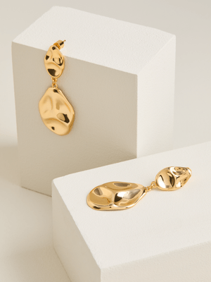 Women's Iconography Gold Plated Drop Earring