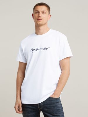 G-Star Men's G-Script White T-Shirt