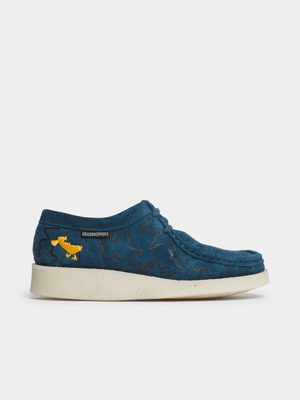 Archive x Grasshoppers By Flying Duck Unisex Denim Suede Navy Shoe