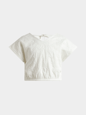 Jet Older Girls Cream Anglaise Top