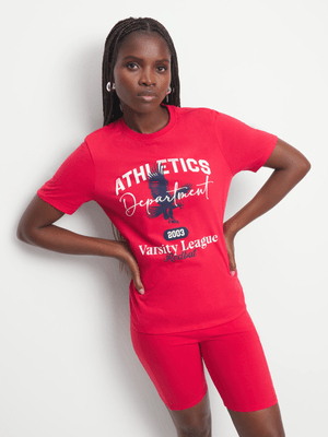 Redbat Athletics Women's Red Graphic T-Shirt