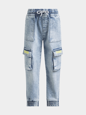 Jet Younger Boys Light Blue Cargo Jeans