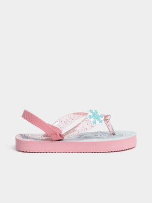 Jet Younger Girls Blue/Pink Frozen Flip Flops