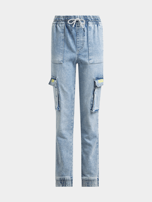 Jet Older Boys Light Blue Cargo Jeans