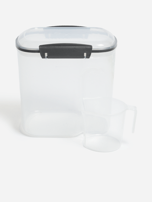 Jet Home Charcoal & Clear Cereal Container 2.4L