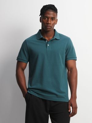 Mens TS Pique Forest Green Golfer